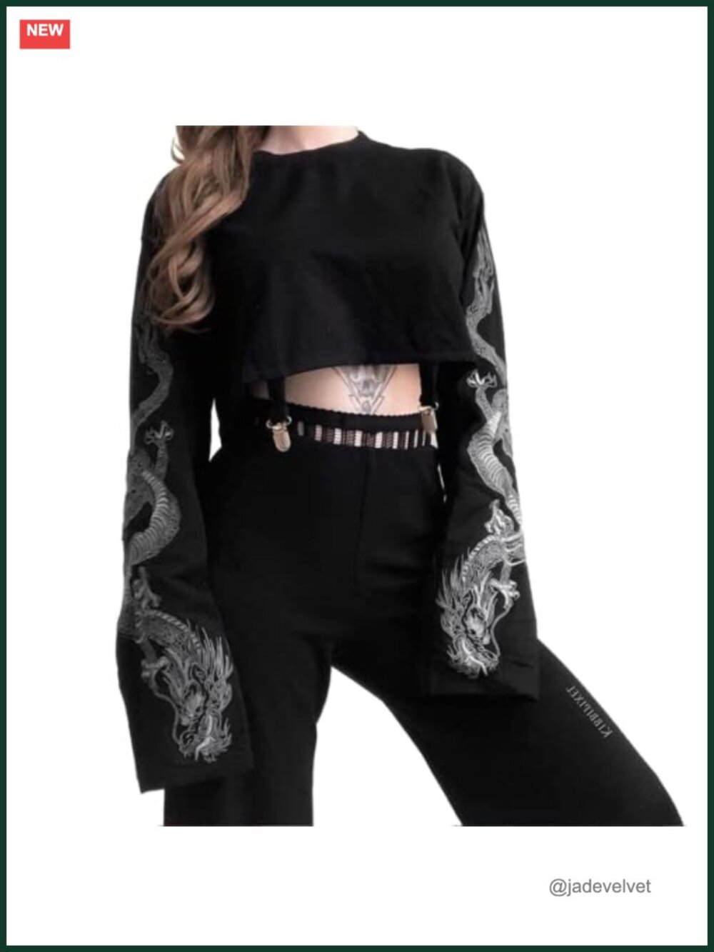 Gothic Crop Top Long Sleeve Punk Y2K Blouse Steampunk Harajuku Women